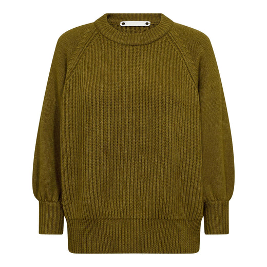 Co´Couture - Rowcc Puff Ss Rib Knit 500124 - 60007 - Fern Green Toppe 