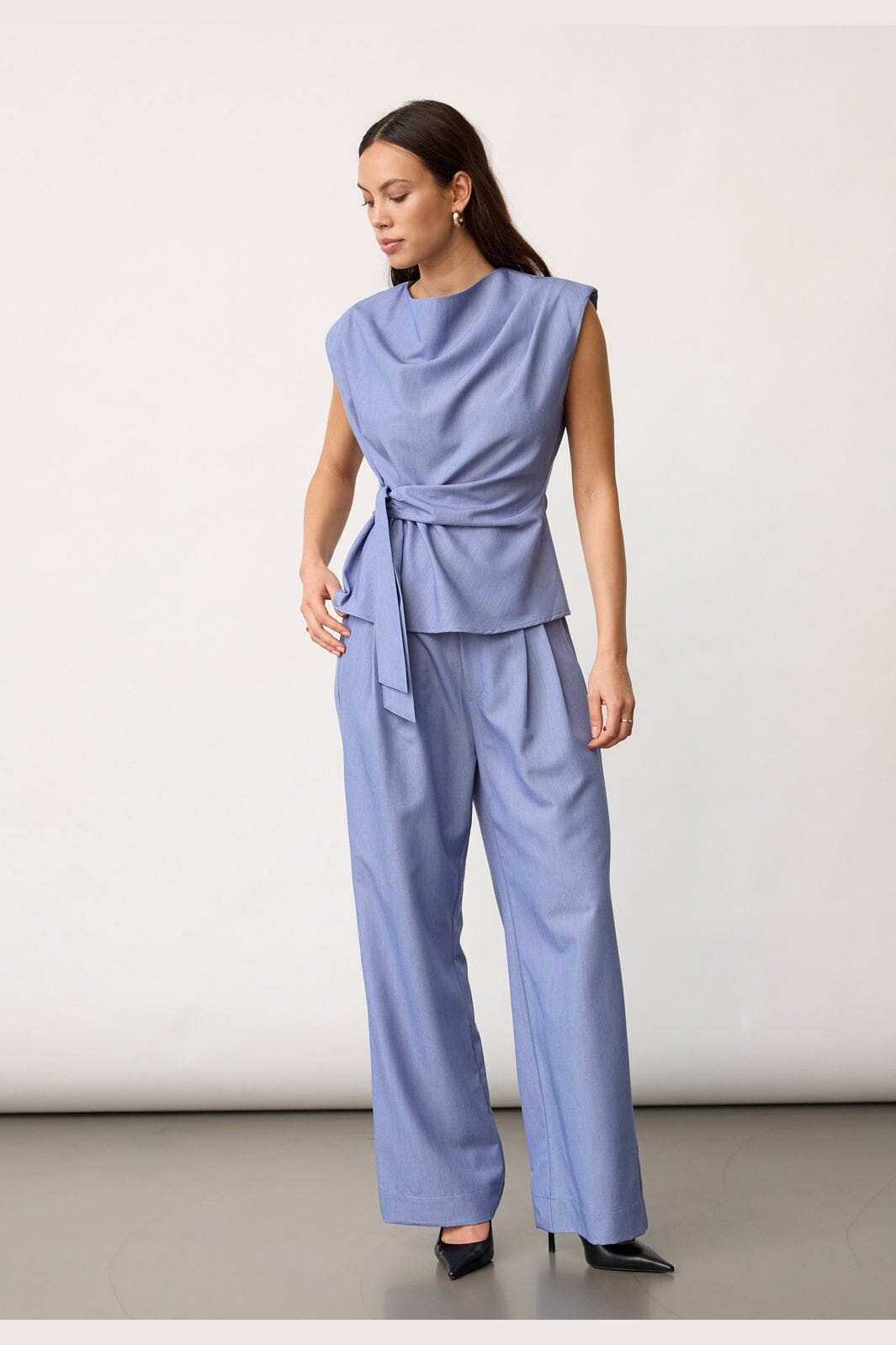 Co´Couture - Tennycc Pleat Top 45198 - 552 - Denim Blue