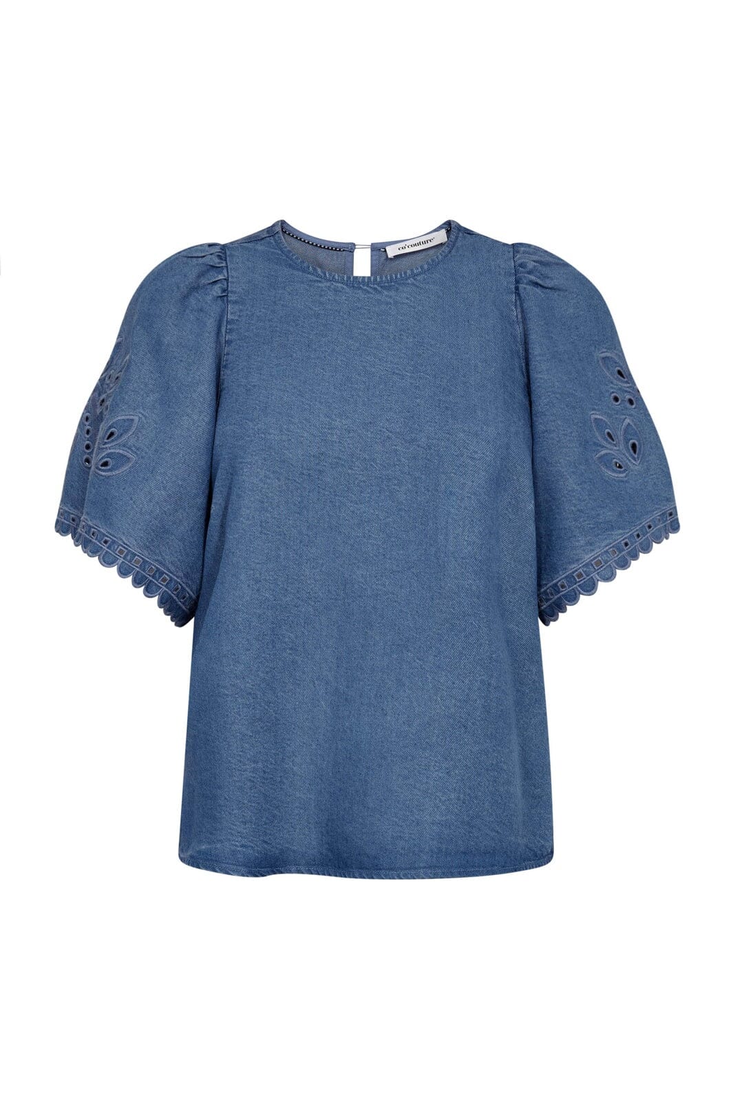 Co´Couture - Tillycc Emb Ss Blouse 45057 - 552 - Denim Blue