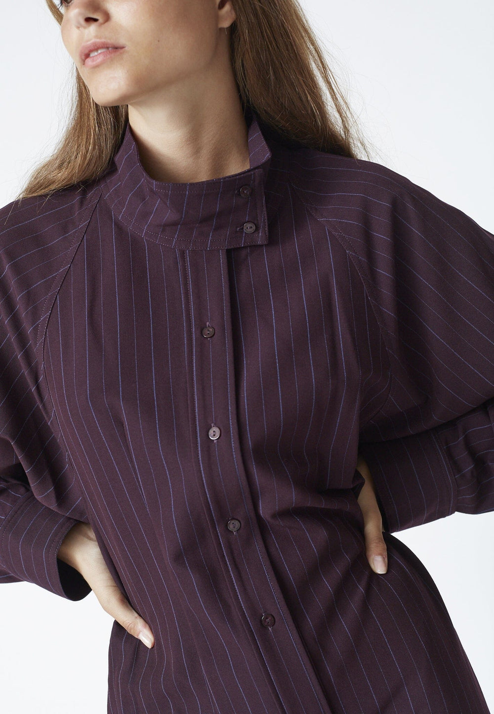 Co´Couture - Trinnycc Stripe Batwing Dress 46011 - 67 - Plum Kjoler 