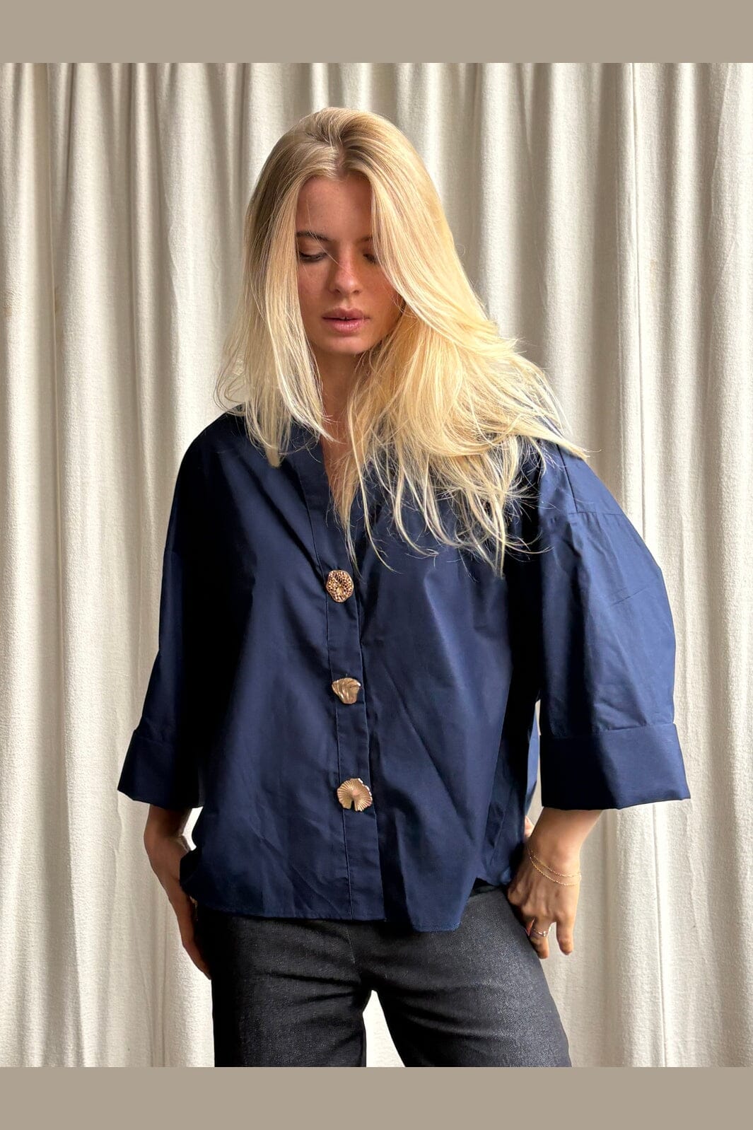Continue - Augusta Big Gold Buttons 15171 - Navy Blue