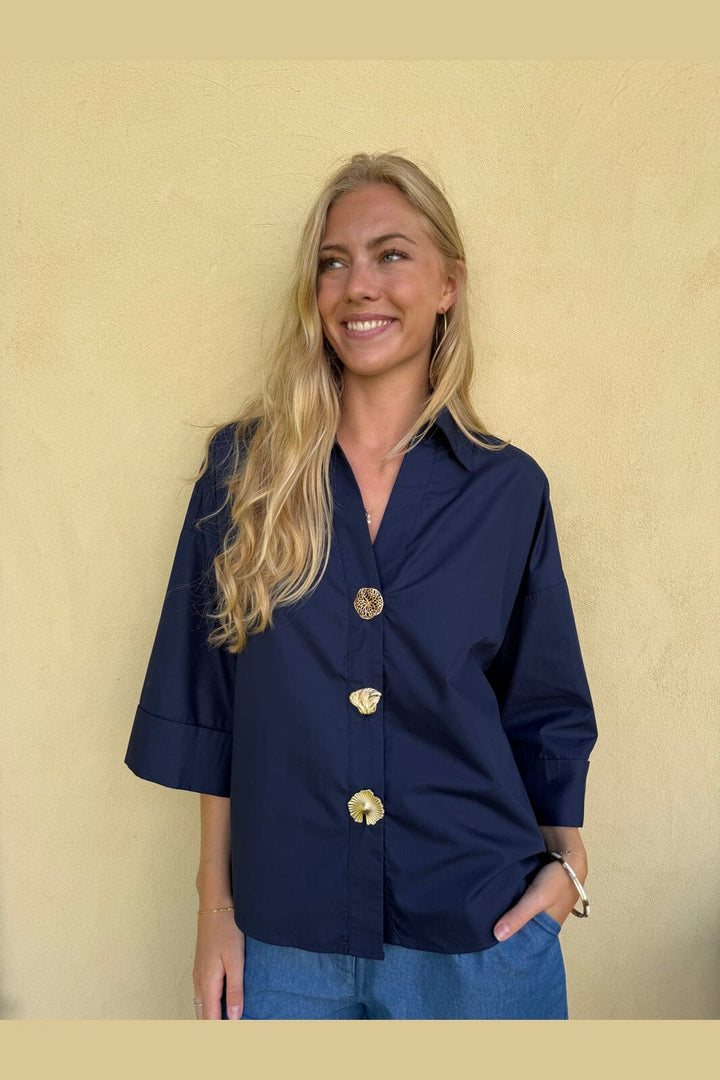 Continue - Augusta Big Gold Buttons 15171 - Navy Blue