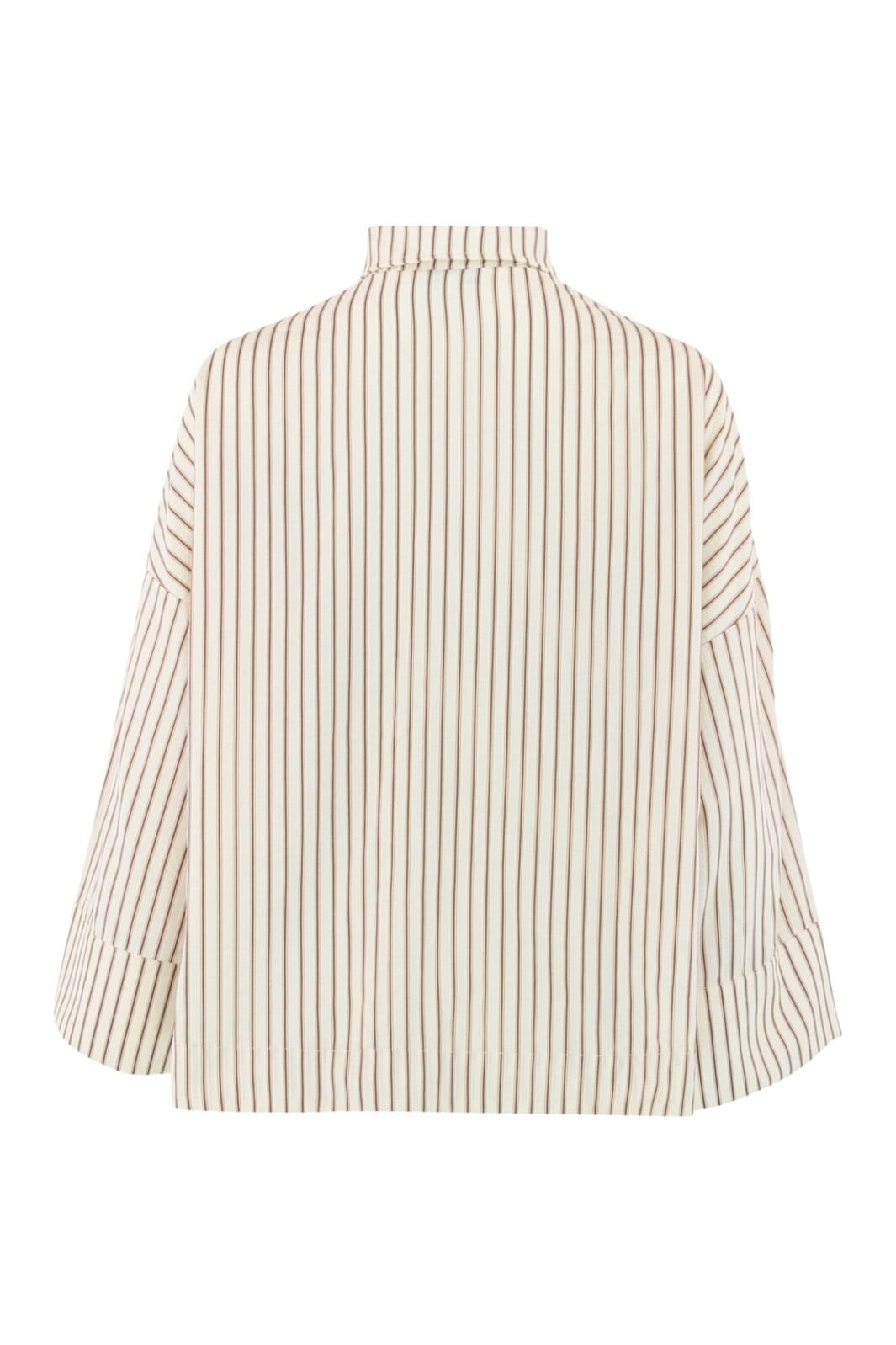 Continue - Klara L/S Brown Stripe 14986 - Brown Stripe Gold Buttons.