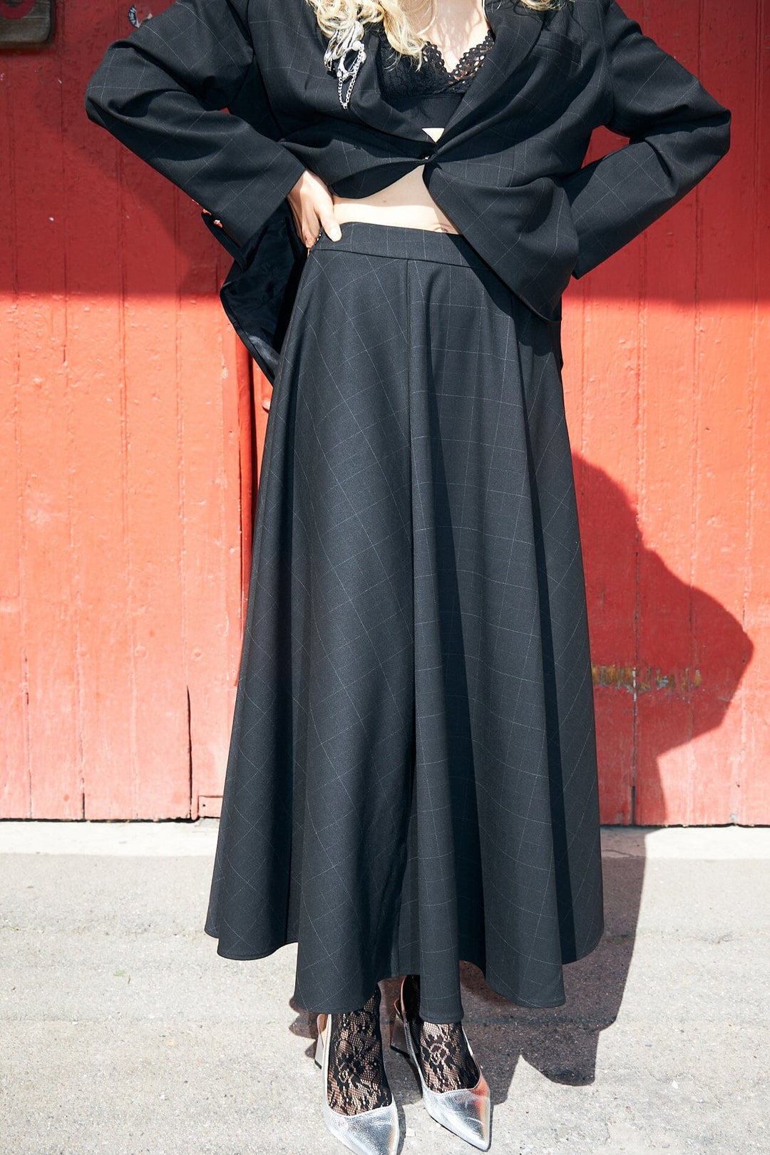 Cras - Aisha Skirt C740 - Dark Grey Check Nederdele 