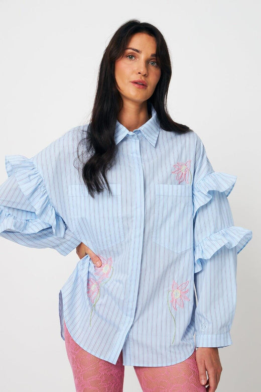 Cras - Florette Shirt C608 - 8043 - 8043 Light Blue Stripe Skjorter 