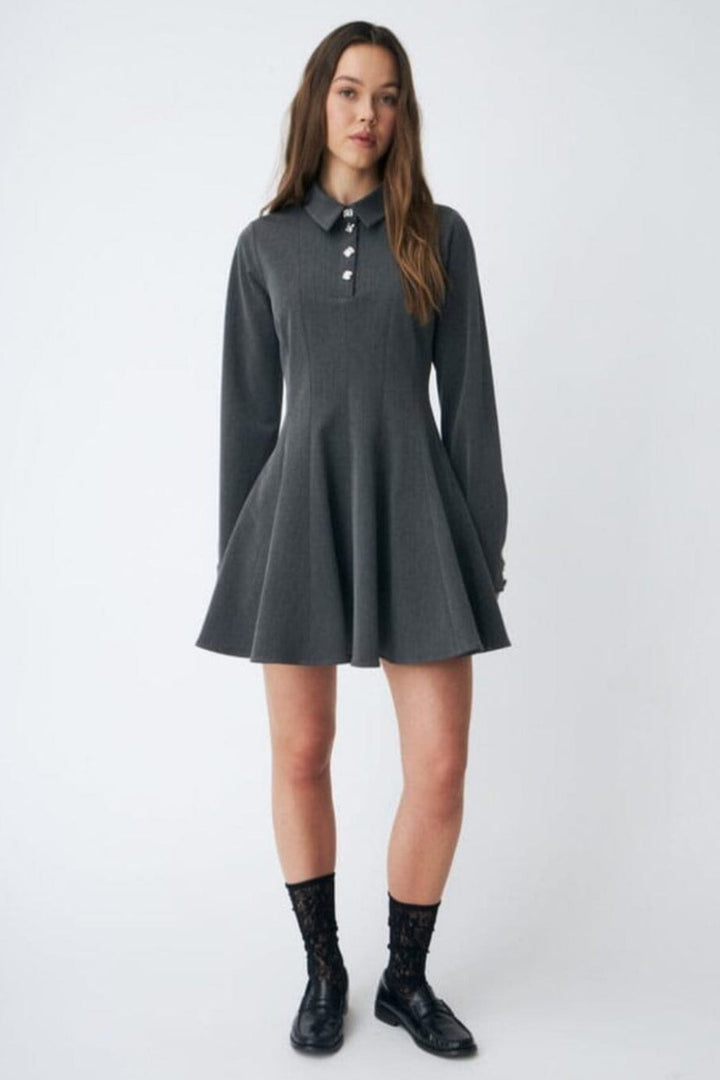 Cras - Polo Dress C584 - 9003 Grey Melange Kjoler 