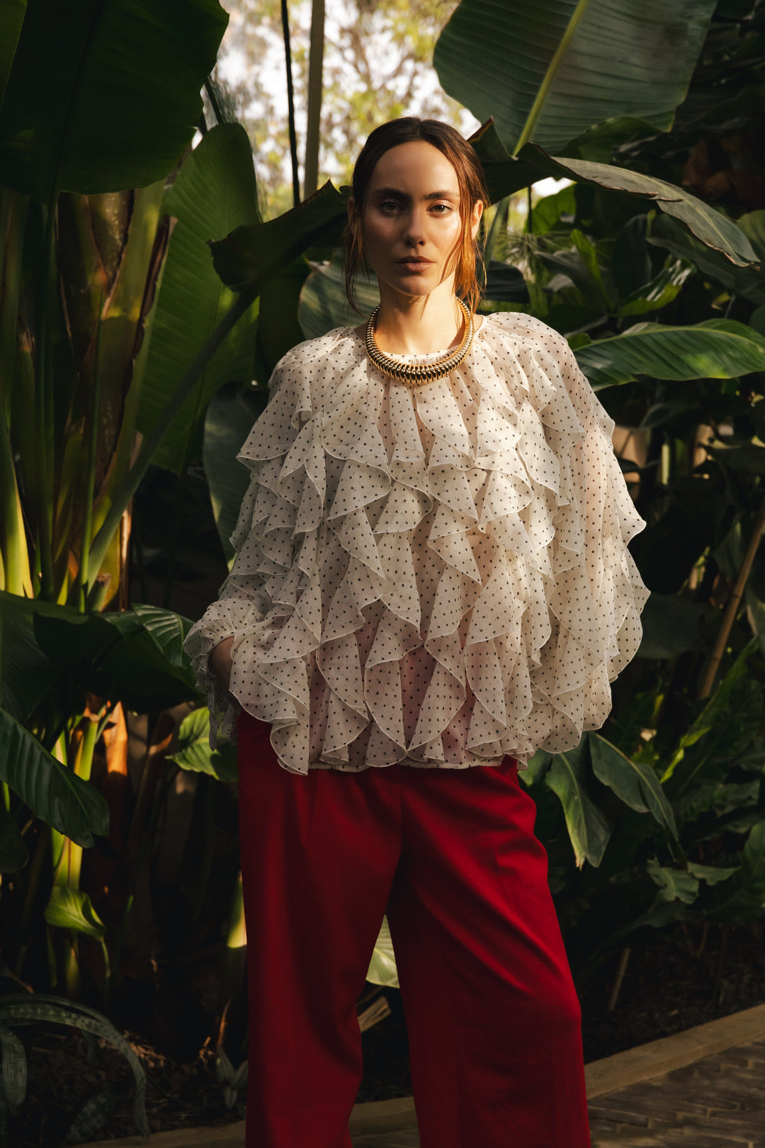 Cras - Rya Blouse C524 - 8149 - 8149 Ivory Mini Dot Bluser 