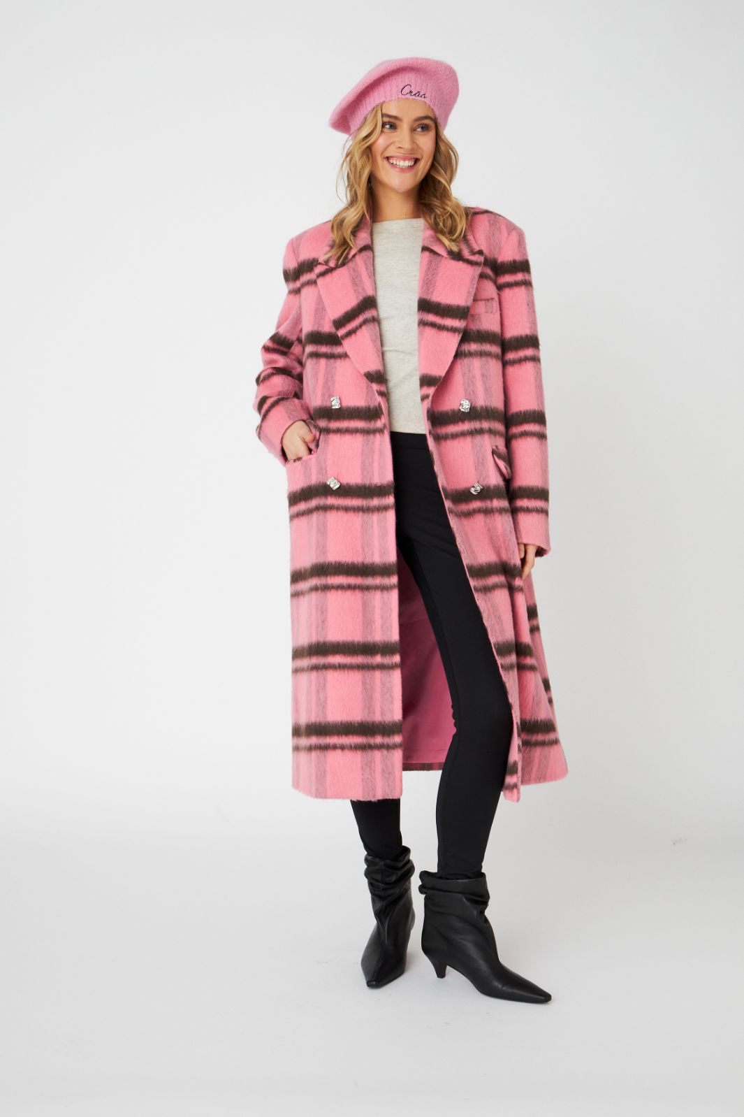 Cras - Slone Coat C496 - 8114 Pink Check Frakker 