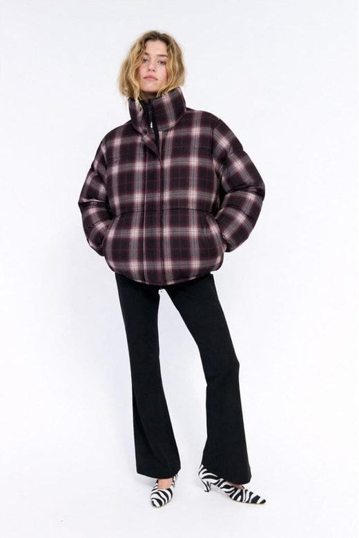 Cras - Valencia Puffer Jacket C387 - Bordeaux Check