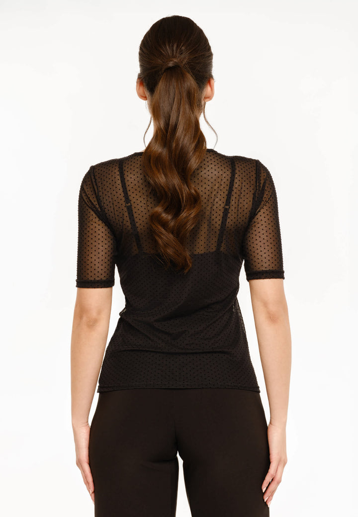 Liberte - Mesh Ss Tshirt, Dot 22011 - Black