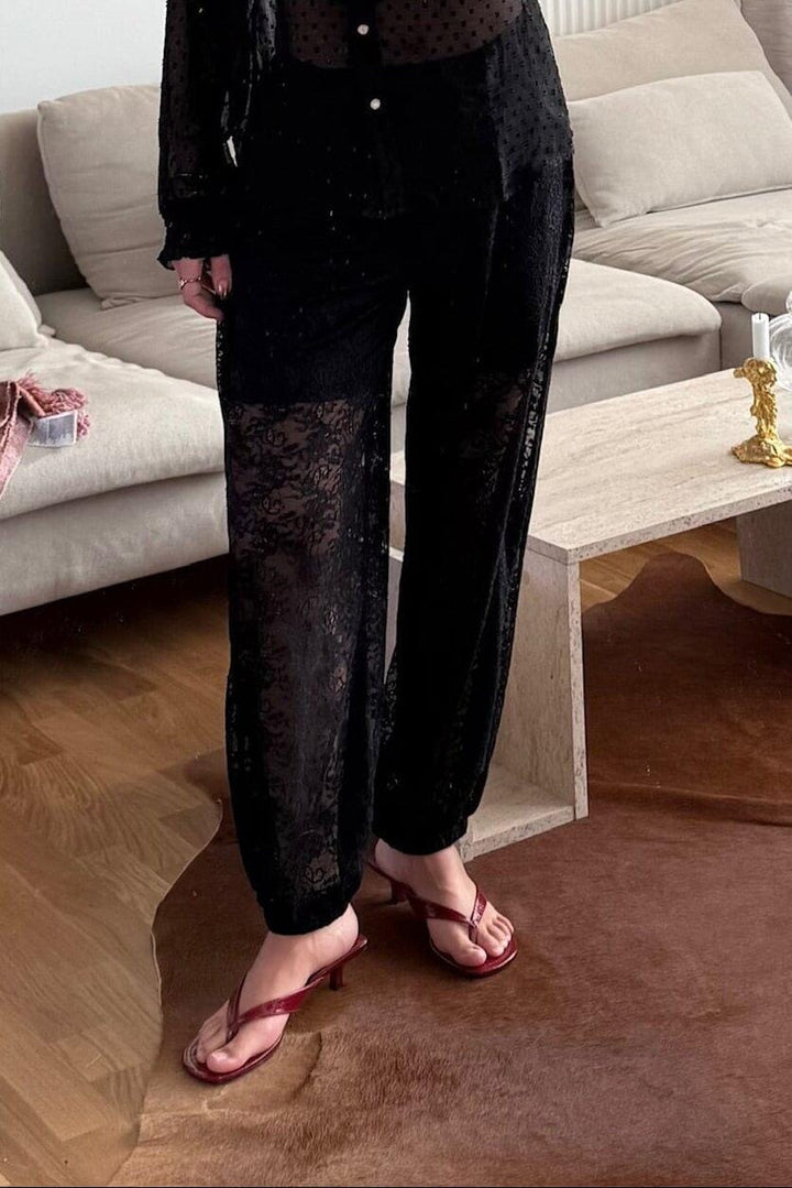 Dear Molly - Ballon Lace Pants 165142B - Black Bukser 