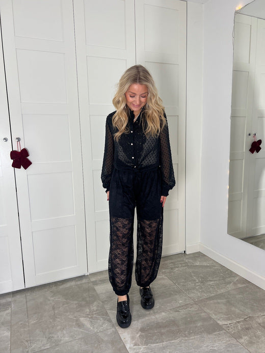 Dear Molly - Ballon Lace Pants 165142B - Black Bukser 