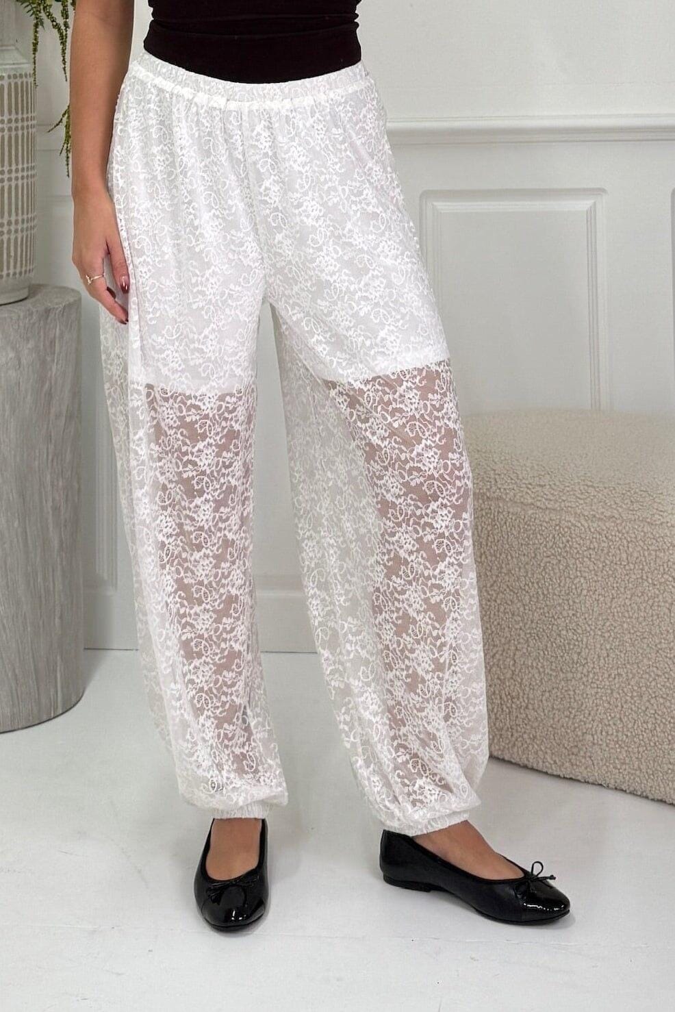 Dear Molly - Ballon Lace Pants 165142B - Off White Bukser 
