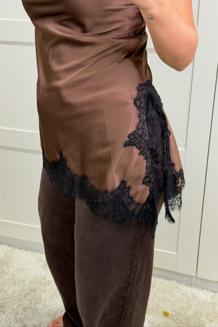 Dear Molly - Halterneck Lace - Brown 