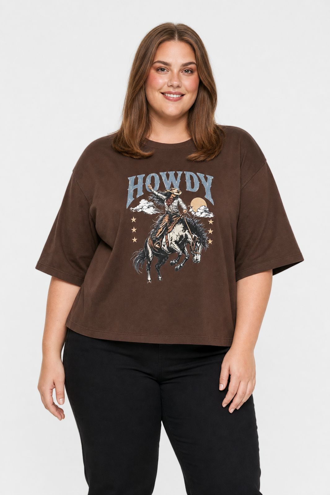 Dear Molly - Howdy T-Shirt Ch170408b - Chokoladebrun - XXL