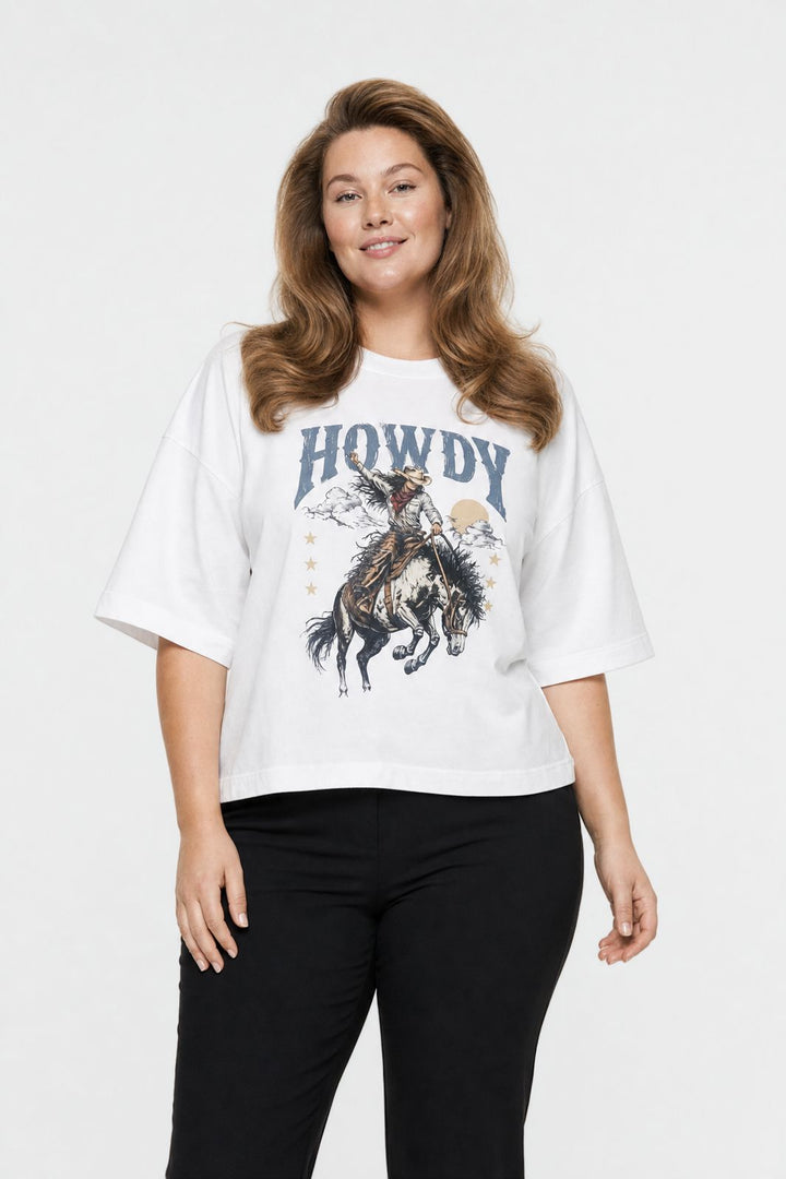 Dear Molly - Howdy T-Shirt Ch170408b - Hvid - M