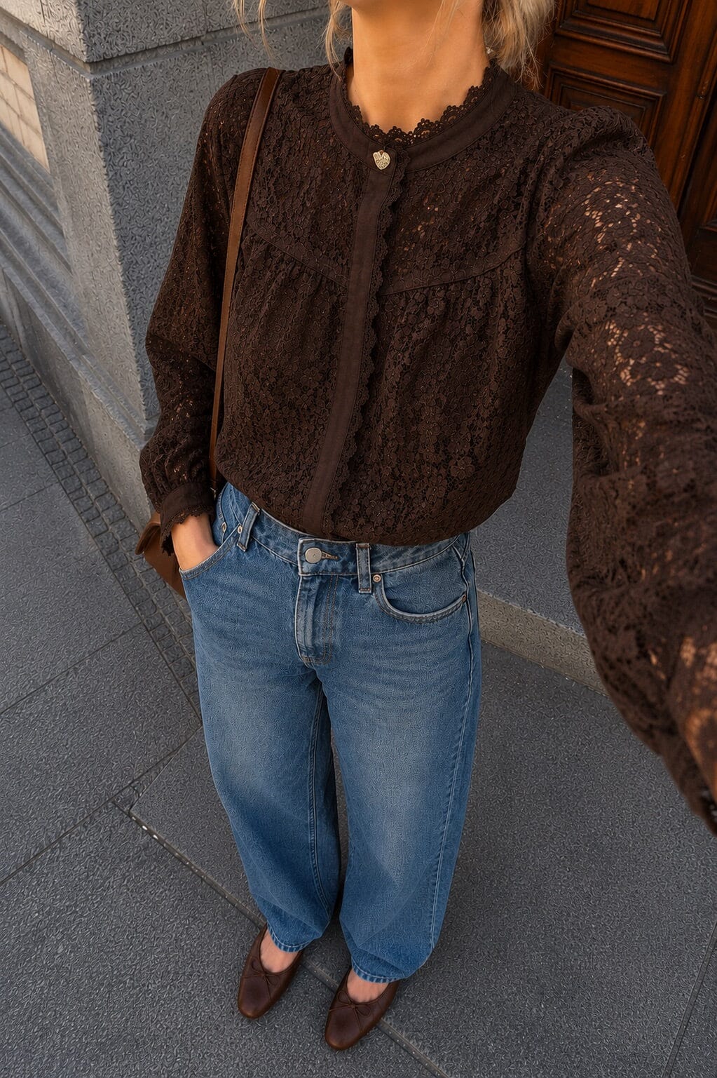 Dear Molly - Ingrid Shirt Ch149133b - Dark Brown 