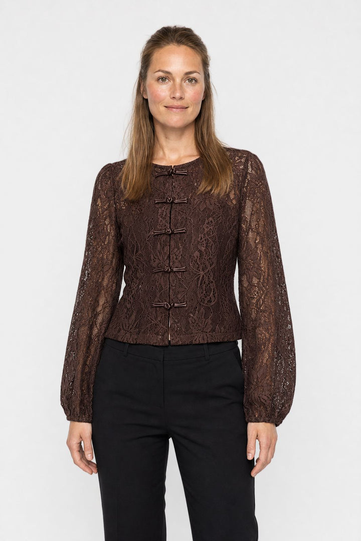 Dear Molly - Blondebluse Ch171496b - Chokoladebrun - XS