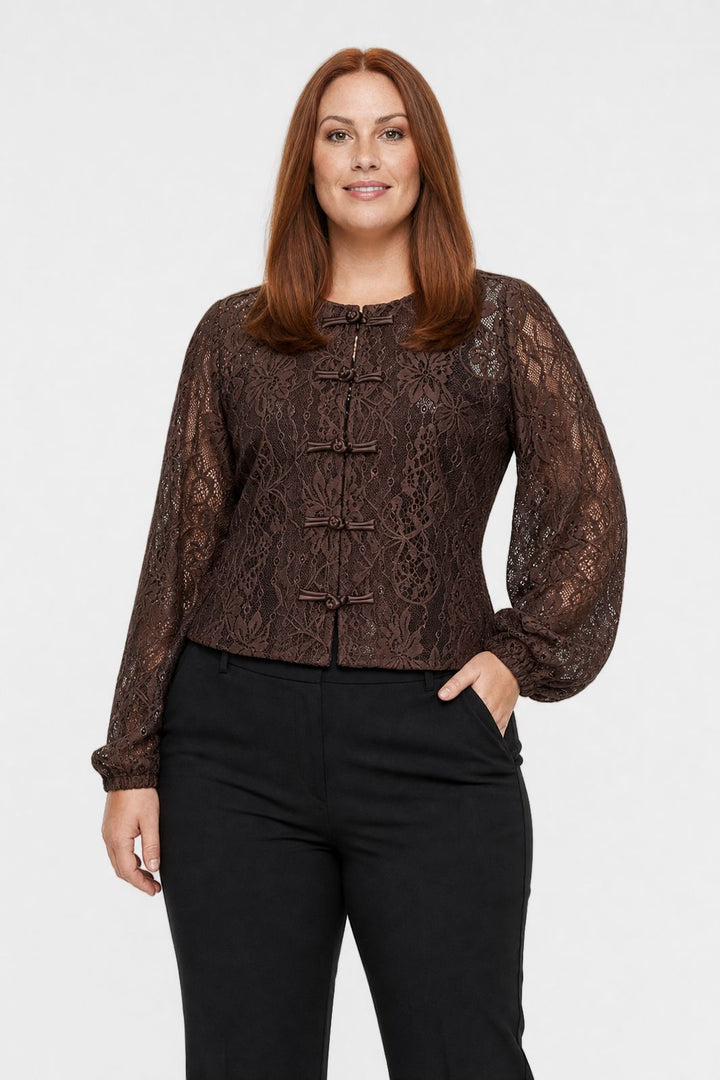 Dear Molly - blondebluse Ch171496b - chokoladebrun - L