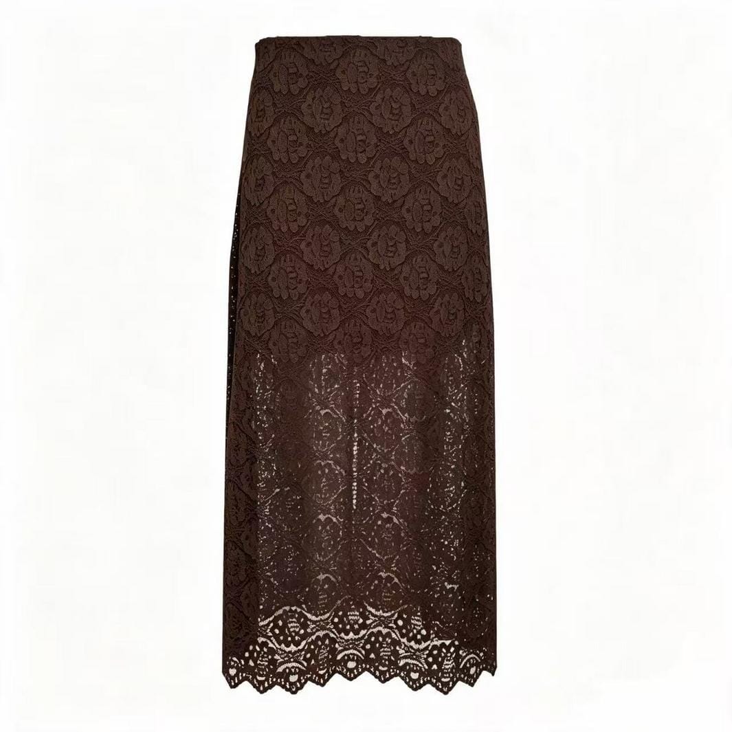 Dear Molly -  Lace Skirt  Ch171734b  - Chocolate Brown