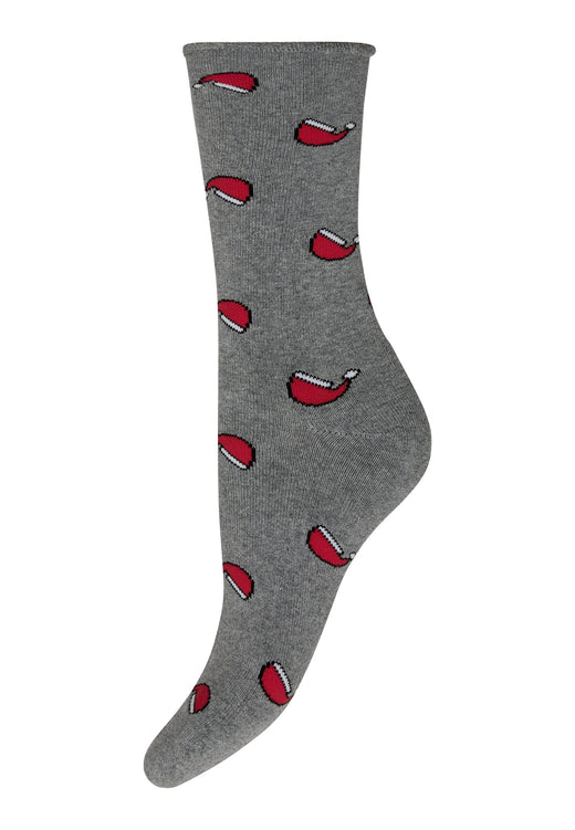 Decoy - Cosy X-Mas Socks 21510-75 - 1120 - Lys Grå Melange Strømper 
