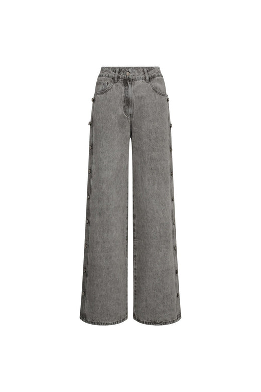 Haute L'Amitié - Side Panel Button Tall Jeans HL10329 - Light Grey