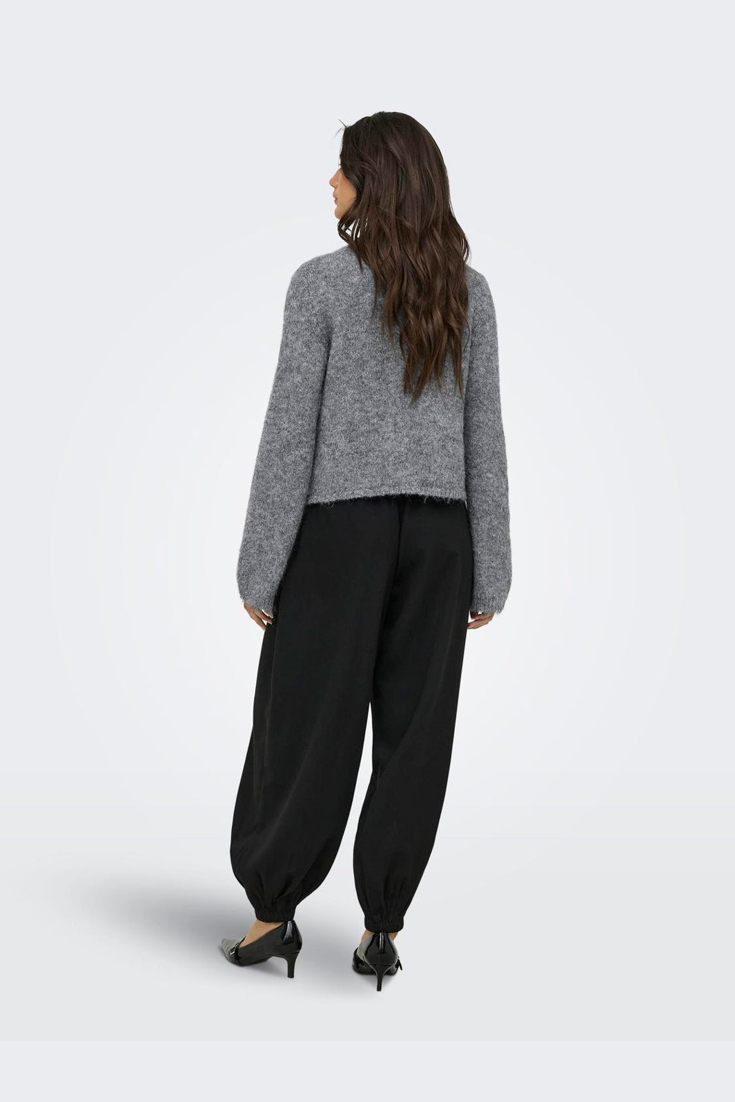 Only - Onlzaggie Ls Button Cardi Cc Knt - 5027936 Dark Grey Melange Pearl Button