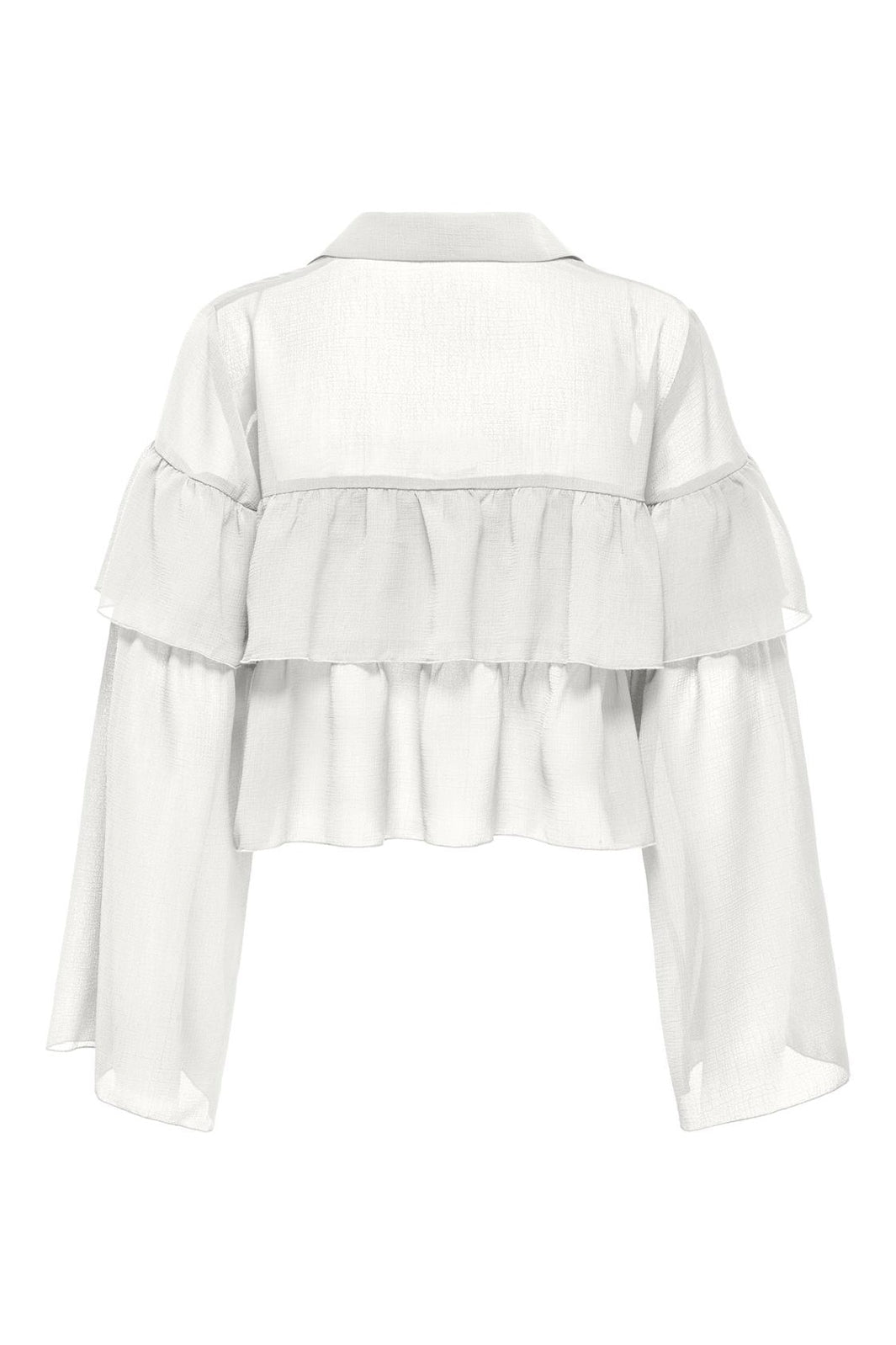 Only - Onlsuzzi L/S Frill Tie Top Ox - 4882991 Cloud Dancer