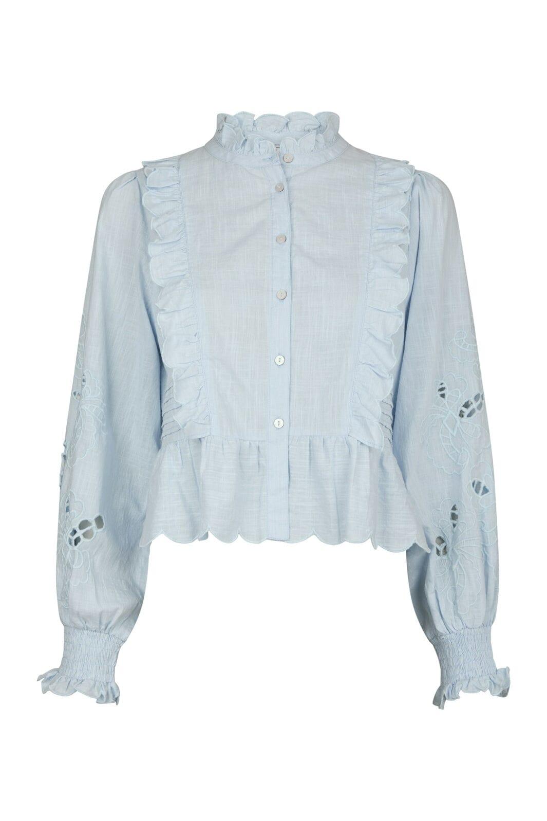 Neo Noir - Petrine Embroidery Blouse 161136 - 145 - Light Blue