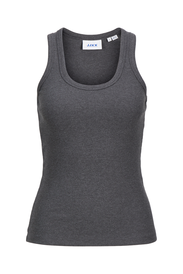 Jjxx - Jxfrida Sl U-Neck Top - 5037762 Dark Grey Melange