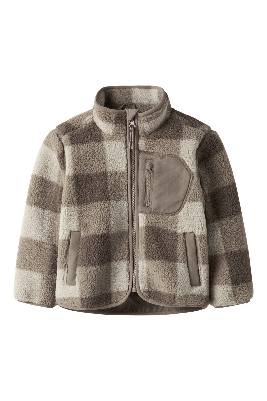 Name It - Nmmmonico Sherpa Jacket Check - 4893826 Fossil
