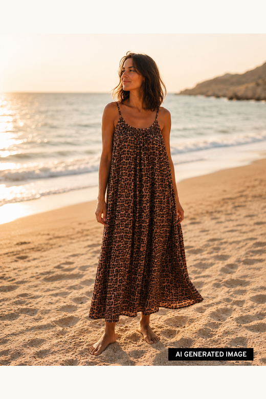 Black Colour - Bcminna Strap Dress 41270 - Leopard