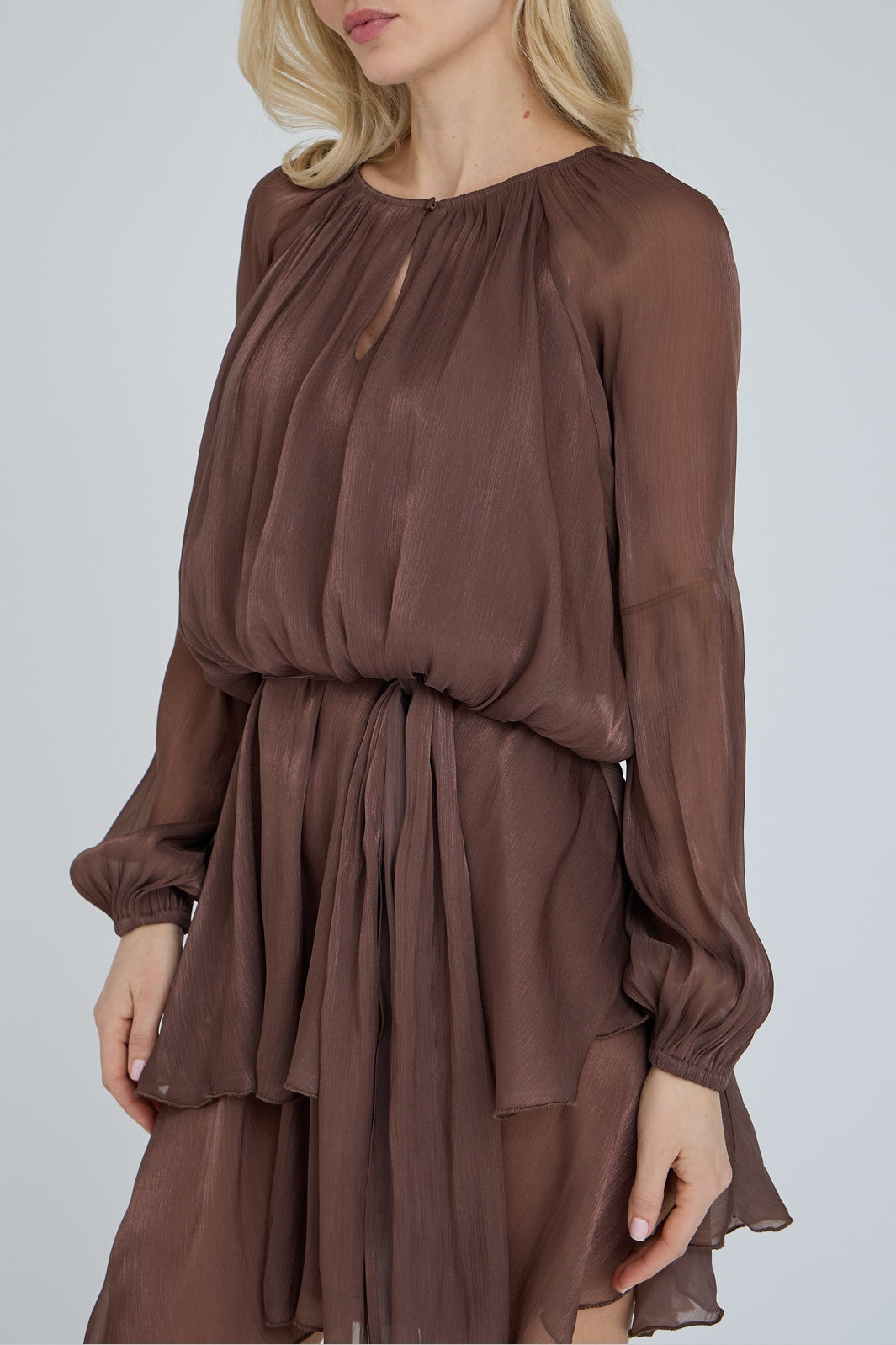 A-View - Ovena Dress AV8284 - 194 - Dark Brown