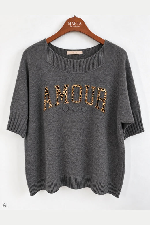 Marta Du Chateau - Mdcmiretta Knit 95111 - Greymelange817/Leo