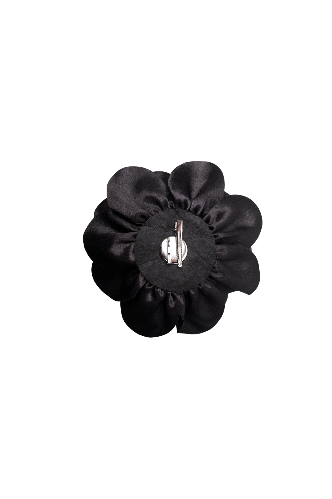 Black Colour - Bcsage Big Flower 2-In-1 Brooch 4486 - Black