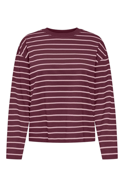 Only - Onlhappy L/S O-Neck Stripe Tee - 5203236 Fig Pale Lilac Lena