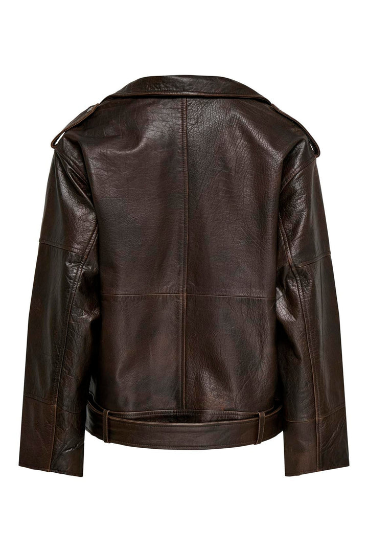 Only - Onlpetra Real Leather Biker - 5275663 Carafe Washed