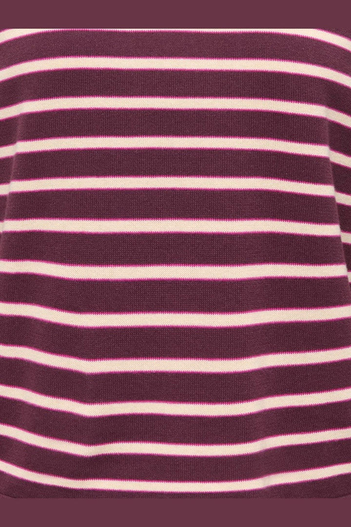 JDY - Jdyina L/S Polo Pullover Knt - 5108258 Sassafras Sandshell / Fuchsia Red