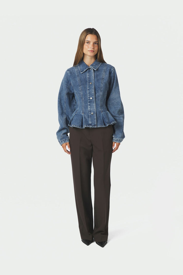 Neo Noir - Rivora Denim Peplum Jacket 169549 - 140 - Blue
