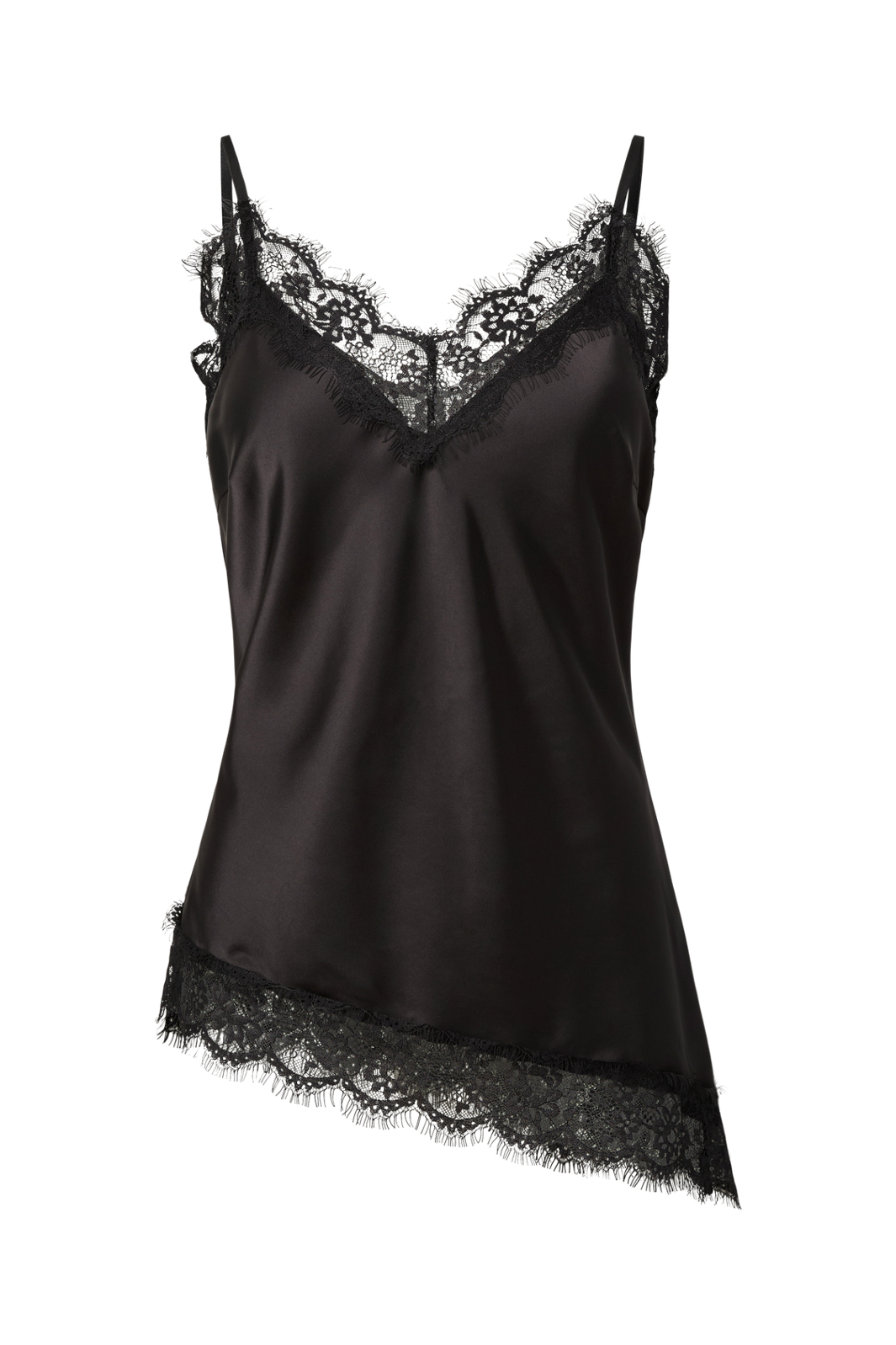 Pieces - Pcnomi Strap Satin Lace Top - 5072977 Black