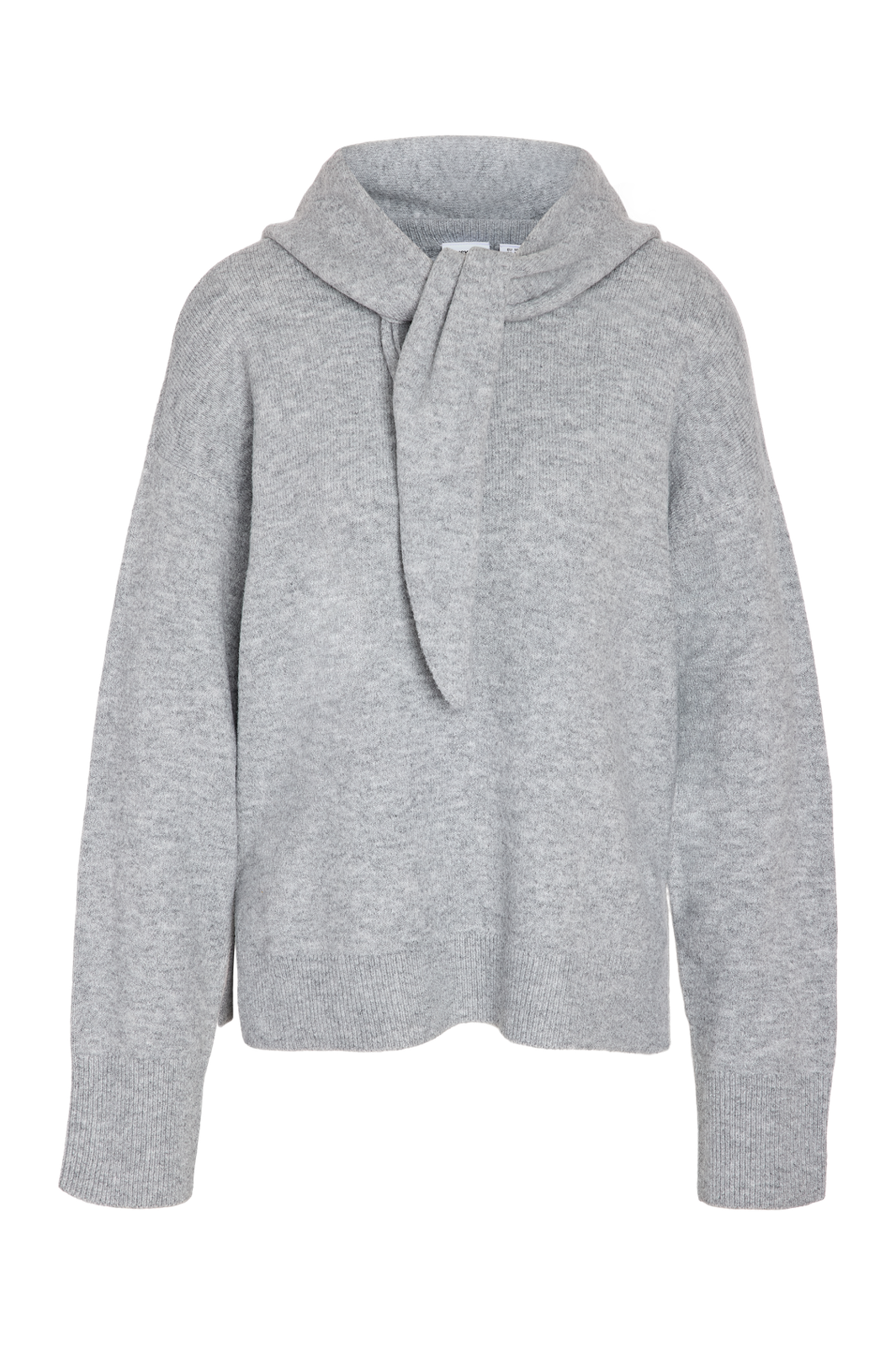 Noisy May - Nmsabrina L/S O-Neck Scarf Knit Top - 5263383 Medium Grey Melange