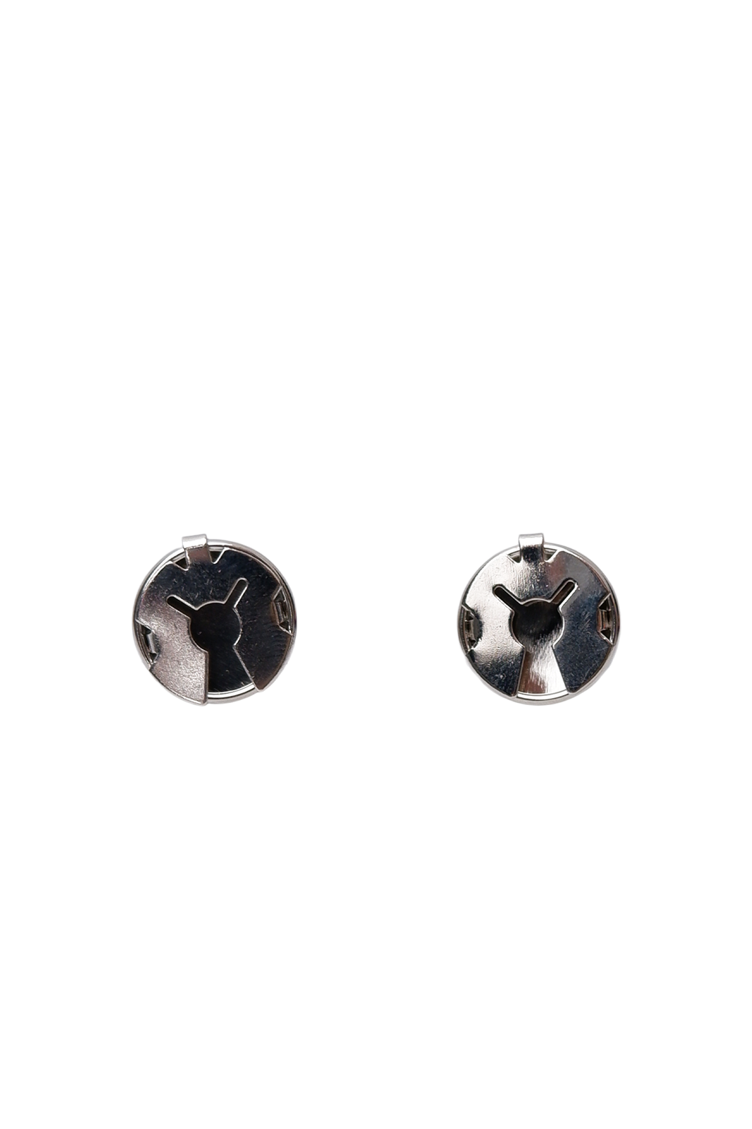 Black Colour - Bcdowny Button Covers, 2 Pcs. Set 4531 - Pearl Silver Coloured
