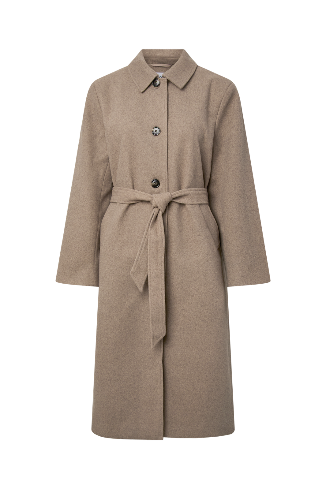 Pieces - Pcaya Long Coat - 5050603 Greige Melange