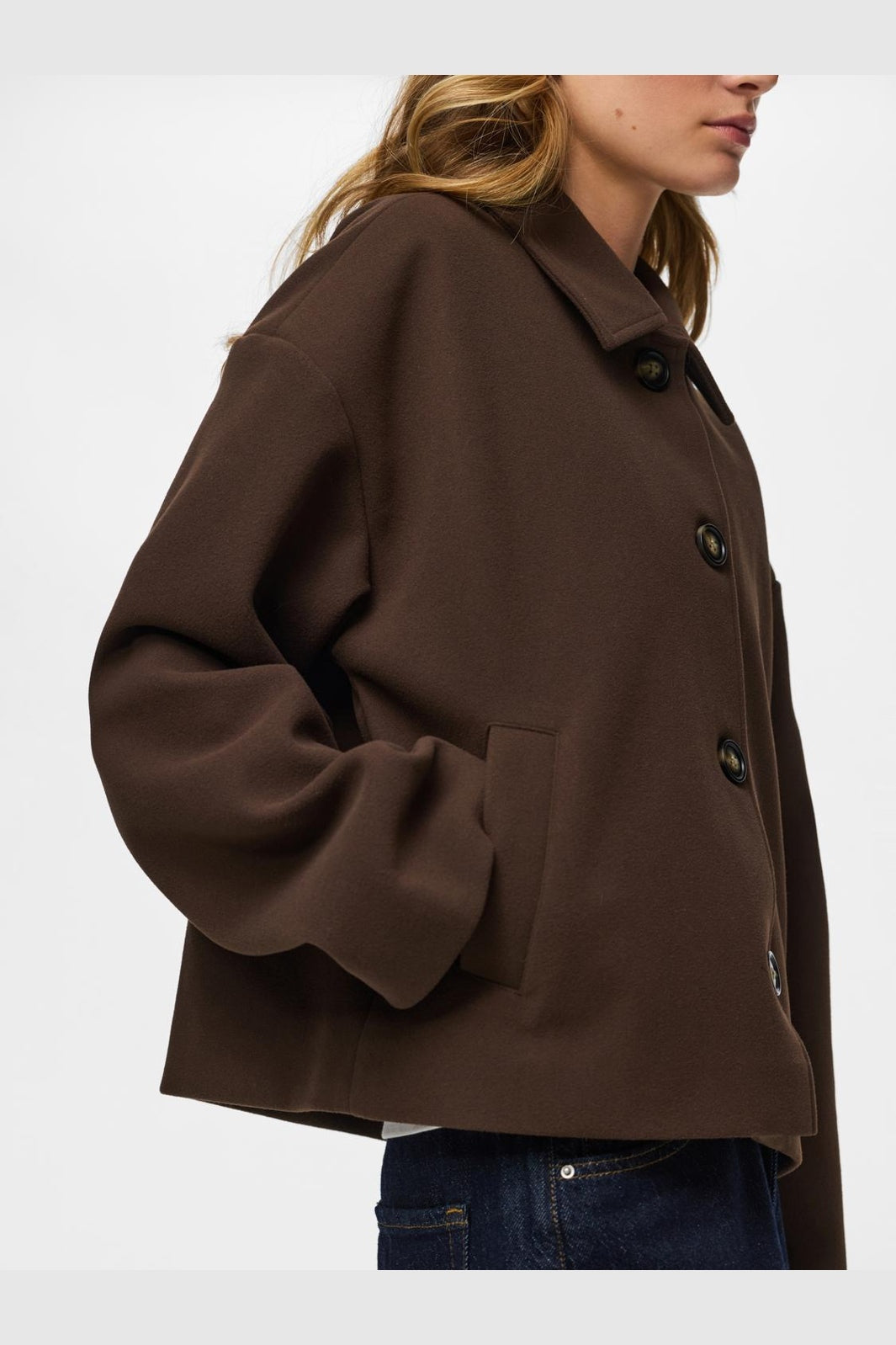 Pieces - Pcaya Short Coat - 5102307 Hot Fudge