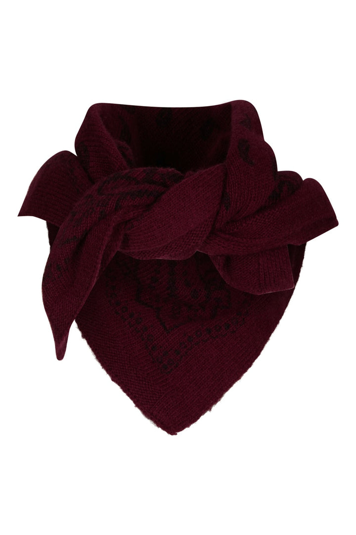 Neo Noir - Adelina Paisley Knit Scarf 169506 - 682 - Wine