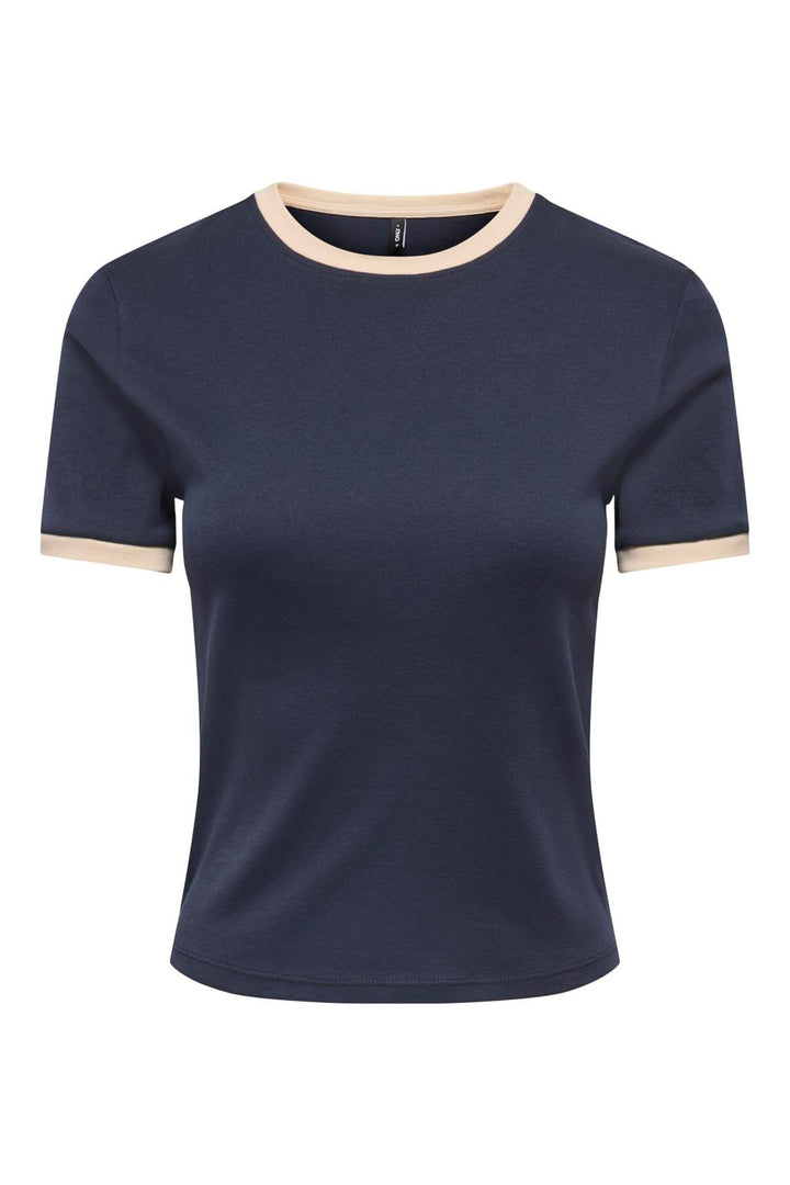 Only - Onlbina S/S Short Top Solid - 5189713 Night Sky Biscotfi Contrast