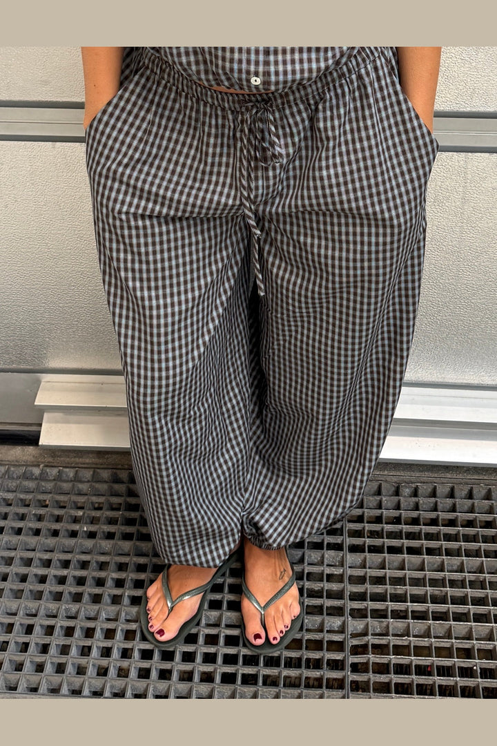 Continue - Linea Check Pants 15359 - Brown Check