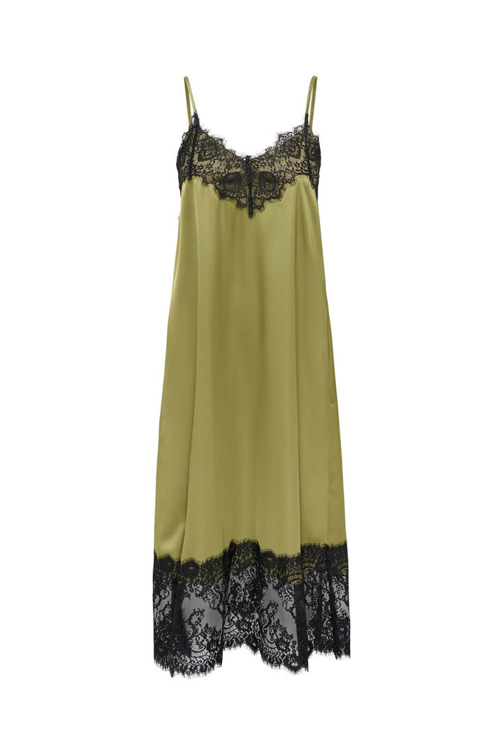 JDY - Jdyalana S/L Lace Midi Dress - 5097061 Gothic Olive Black Lace
