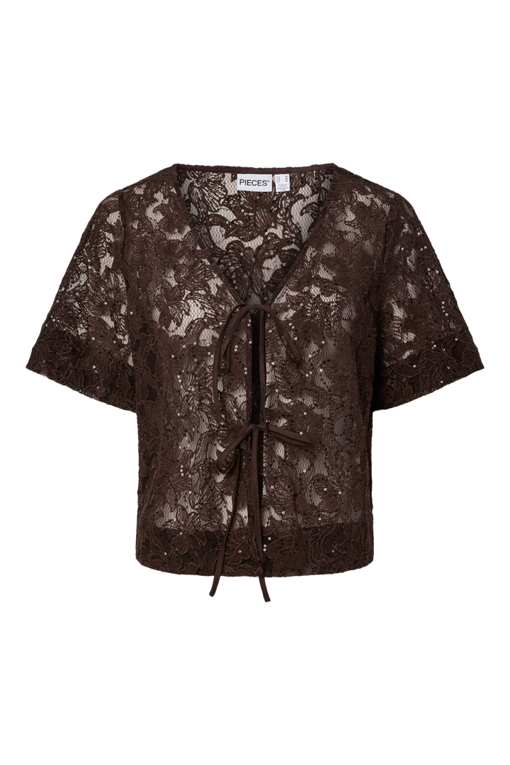 Pieces - Pclouise 2/4 V-Neck Tie Top - 5038956 Delicioso