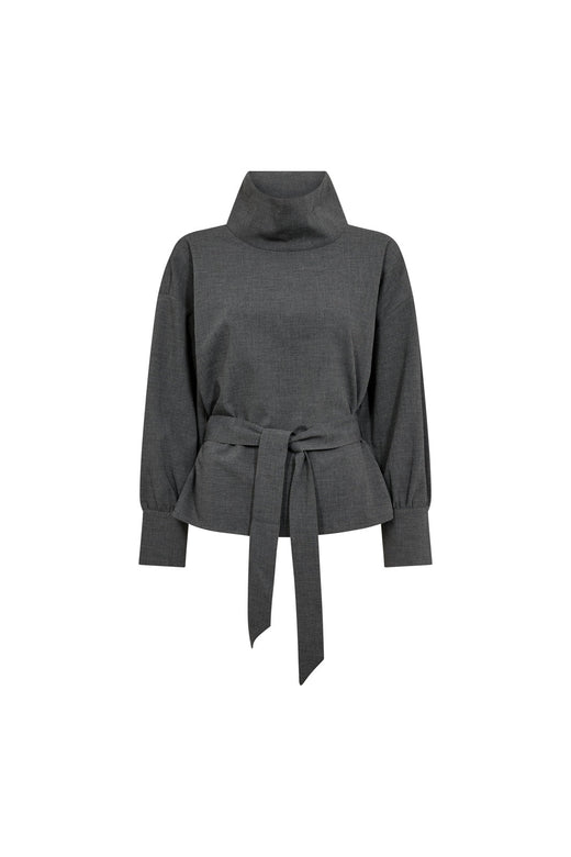 Co´Couture - Priscillacc Funnel Neck Blouse 500822 - 65003 - Mid Grey